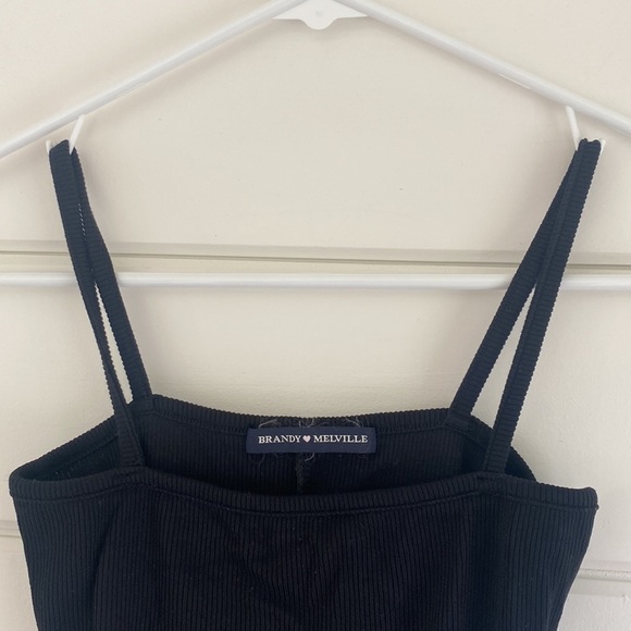 Brandy Melville | Black Square Neck Strappy Bodysuit | Great Condition - Picture 3 of 5